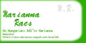 marianna racs business card